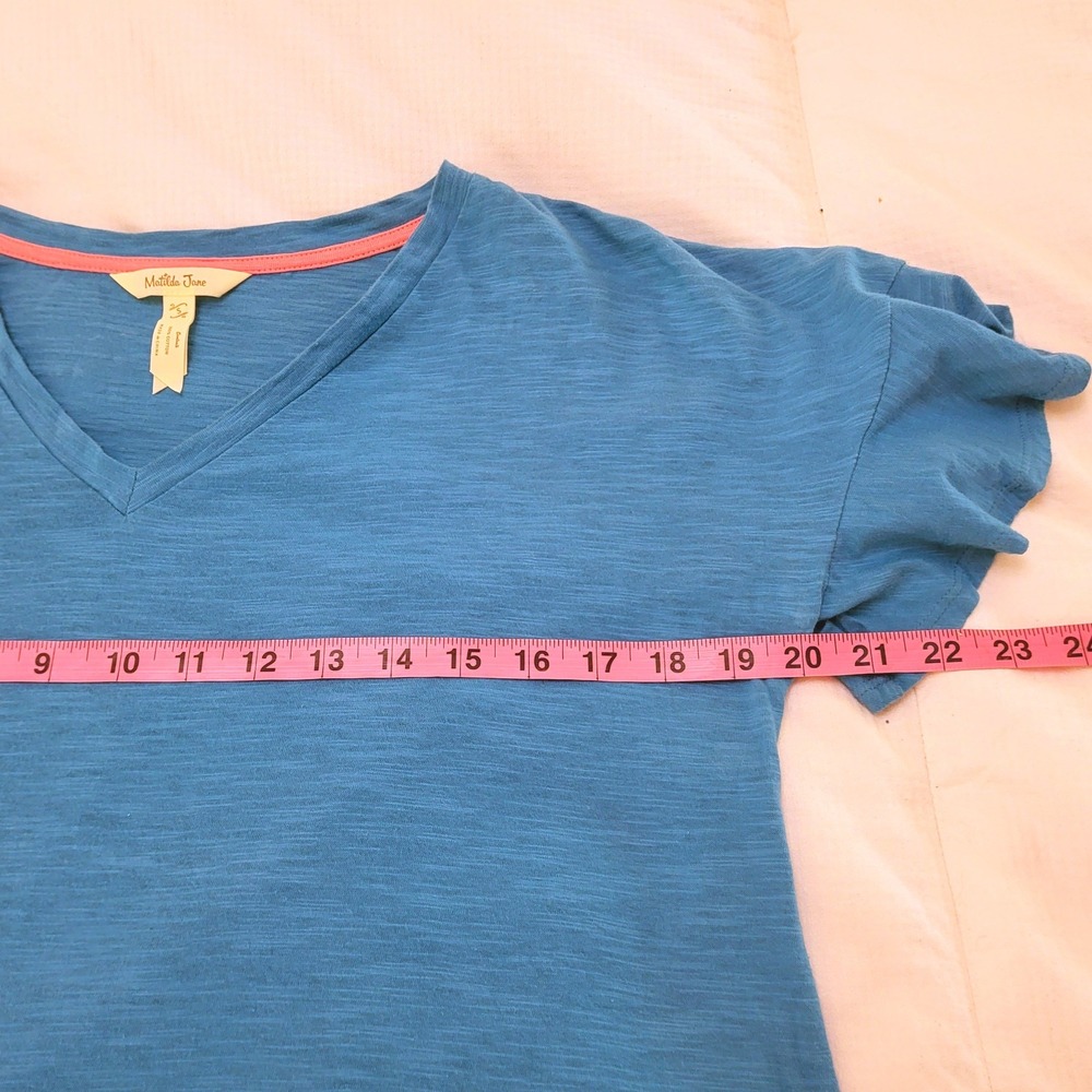 Matilda Jane 'Sit Back and Relax' Caribbean Blue Flutter Sleeve Boho Chic Tee S - Picture 8 of 9